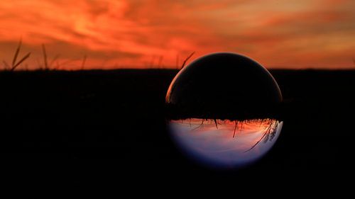 Sunset view through a cristalball