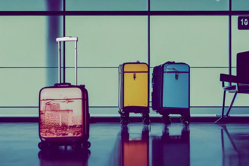 Koffer auf einem Flughafen Illustration von Animaflora PicsStock