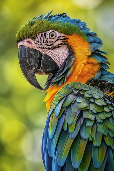 Colourful parrot in detail by Poster Art Shop