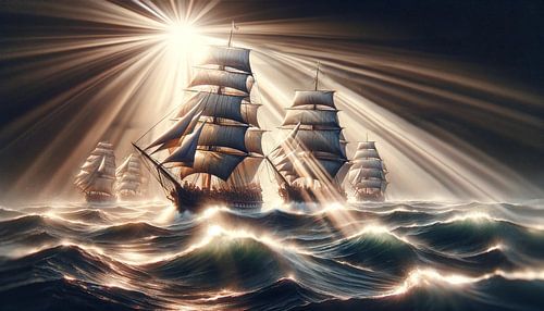 Zeil in de gloed van de storm