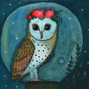 barn owl in moonlight by Anita Letuve thumbnail