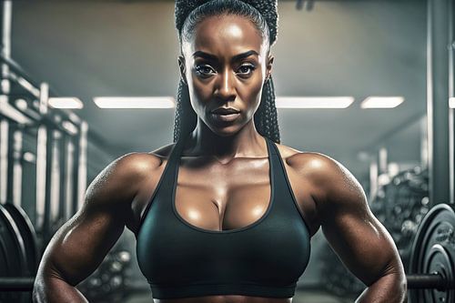 Sterke jonge vrouw in de sportschool