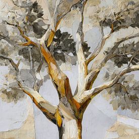 Arbre abstrait aux teintes douces sur But First Framing