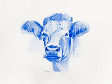 Portrait of a cow by Henriëtte Mosselman