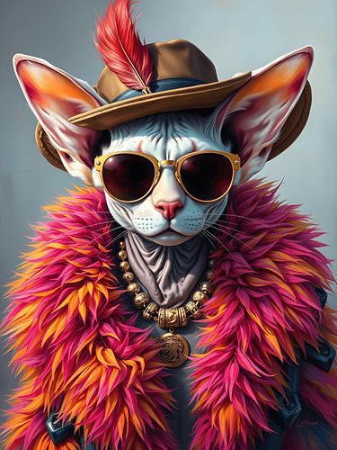 Naked cat by Jolique Arte