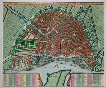 Amsterdam Old map Map of Amsterdam 1725