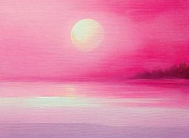 Magenta Sun | Serene Pink Water reflection by Modern Collection
