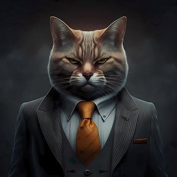 Cat in suit by Mysterious Spectrum