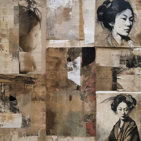 Vintage collage "Zen" van Studio Allee