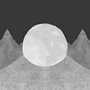Moon and Mountains in Grey Ivory by Mad Dog Art thumbnail