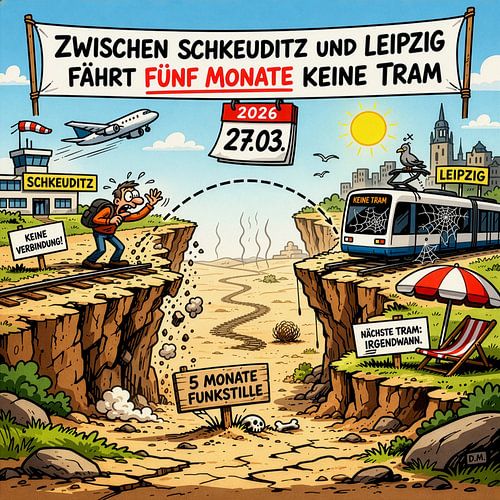 Tramway entre Schkeuditz et Leipzig sur Dietmar Meinhardt
