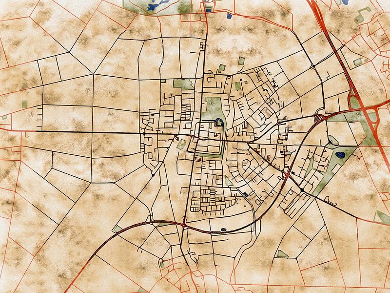 Kaart van Lechenich in de stijl 'Serene Summer' van Maporia