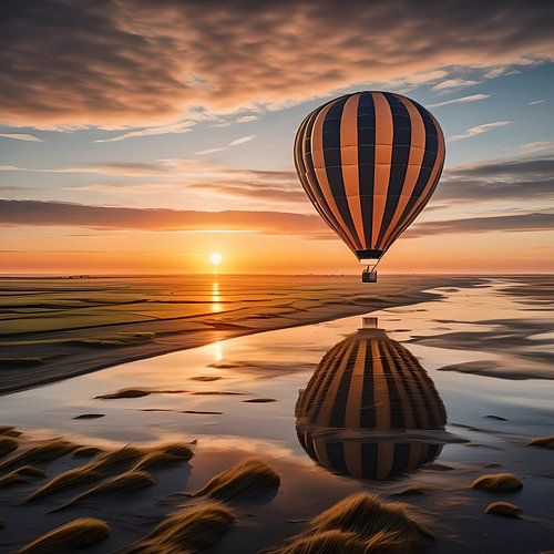 Weerspiegeling bij zonsondergang