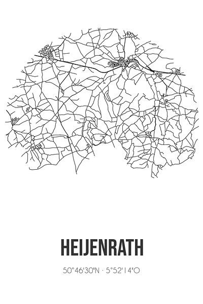 Heijenrath (Limburg) | Map | Black and white by Prints of Place