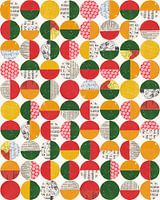Geo Pop Cirkels (staand) - geometrisch pop art collage
