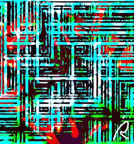 Blue red green lines by D Driessen