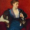 The Blue Dress with the Two Cats by Nop Briex