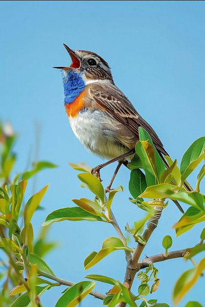 Bluethroat sings by Christian Müringer