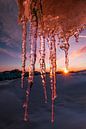 IJspegels bij zonsondergang - Zettersfeld - Oost-Tirol - Oostenrijk van Felina Photography thumbnail