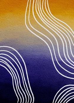 Intemporel - motif abstrait bleu profond/vraie joie