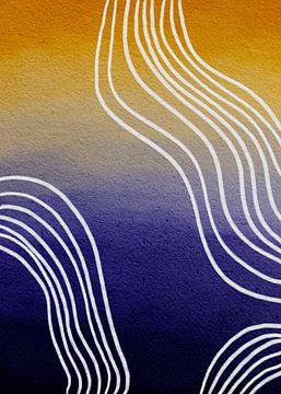 Tijdloos - abstract patroon diep blauw/true joy van Atelier Nadine