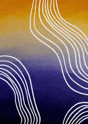 Intemporel - motif abstrait bleu profond/vraie joie