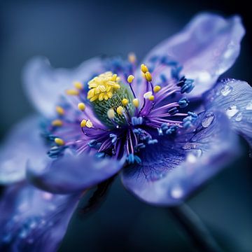 Photographie macro d'une fleur violet-bleu sur TheXclusive Art