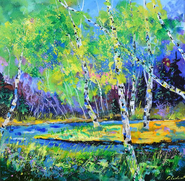 Berken in de lente van pol ledent