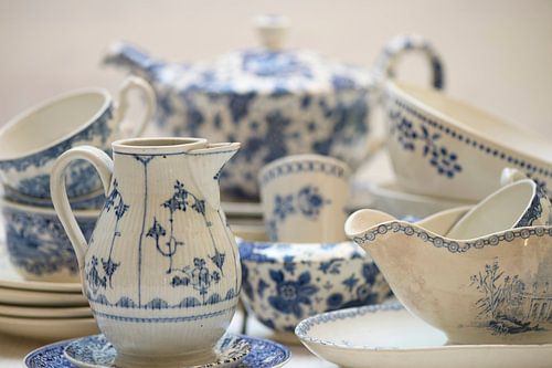 Vieux bleu vaisselle