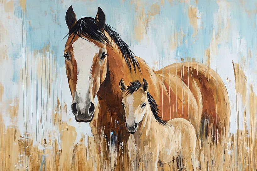 Painting horse and foal by Imperial Art House