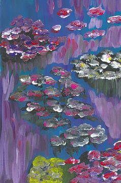 Waterlelies - verbinding tussen donker en licht van Yin Tan Artshop