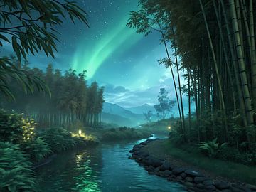 Sereniteit van smaragd onder het noorderlicht van Artistic