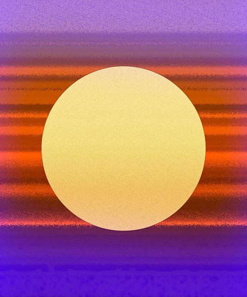 Golden retro moon by Mad Dog Art
