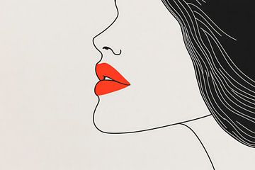 Séductive portrait of a woman - Minimalist by Poster Art Shop