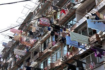 Hanging laundry in Shanghai, China by Ingrid Meuleman