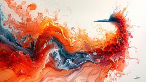 alcohol ink - bird