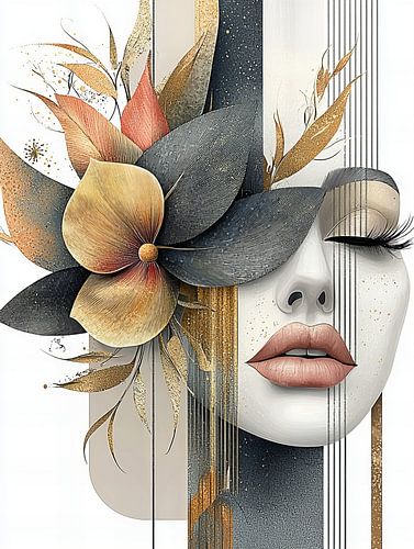 Eine Frau trägt einen atemberaubenden Blumen-Fascinator