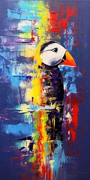 Puffin Diver Painting by Preet Lambon