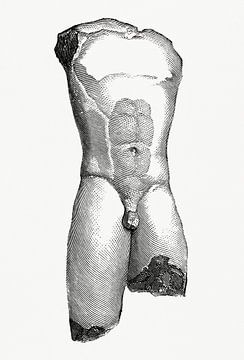 Männlicher Torso des ältesten Stils, gefunden bei Megara, Gazette Des Beaux-Arts (1862) von Atelier Liesjes