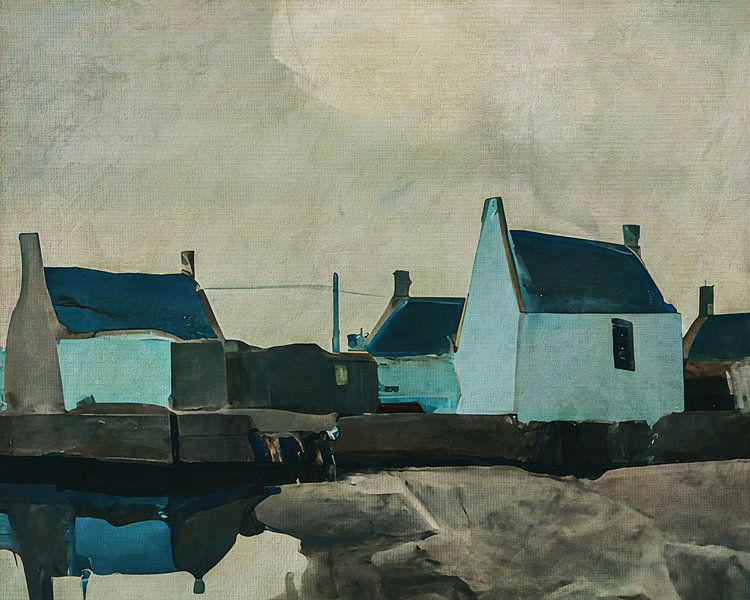 Village located on a river by Jan Keteleer