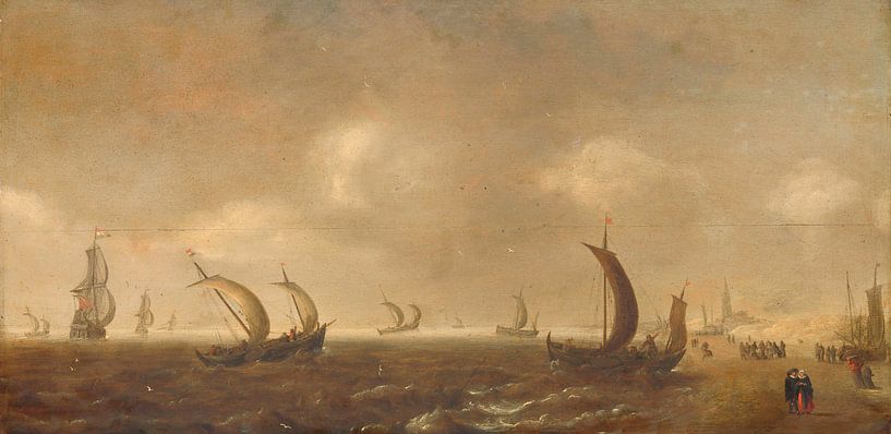 Seelandschaft am Strand von Scheveningen, Willem van Diest von Meisterhafte Meister