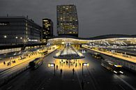 Bus square and Utrecht municipal offices during evening rush hour by Framed by Elisabeth thumbnail