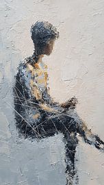 Abstrakte Figur, an Fäden gezogen von Aden Pink Studio