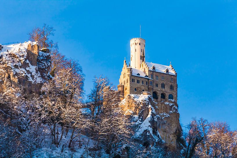 Schloss Lichtenstein im Winter von Werner Dieterich
