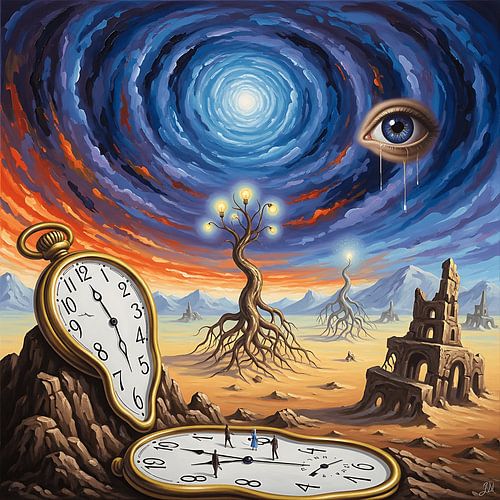 Surrealistische sterrenabstractie - dromerige kunst van de nachtelijke hemel