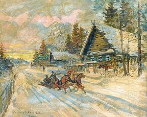 Konstantin Alexejewitsch Korowin - Akkordeonspieler in einem Schlitten