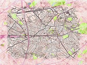 Karte von Aulnay-sous-Bois im stil 'Soothing Spring'