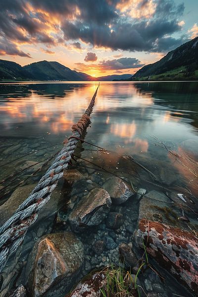 Stilte bij het meer van fernlichtsicht