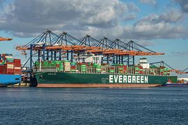 Containerschip Ever Gifted van Evergreen. van Jaap van den Berg