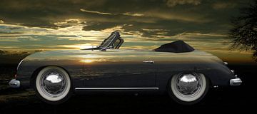 Porsche 356 A 1500 Super bij zonsondergang